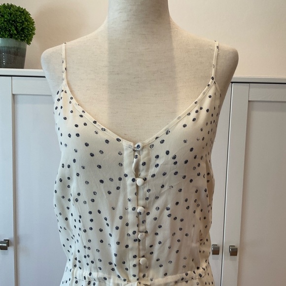 NWT Rails Frida Button Front Ruffle polka Dots Midi Dress Size XS - Picture 5 of 12